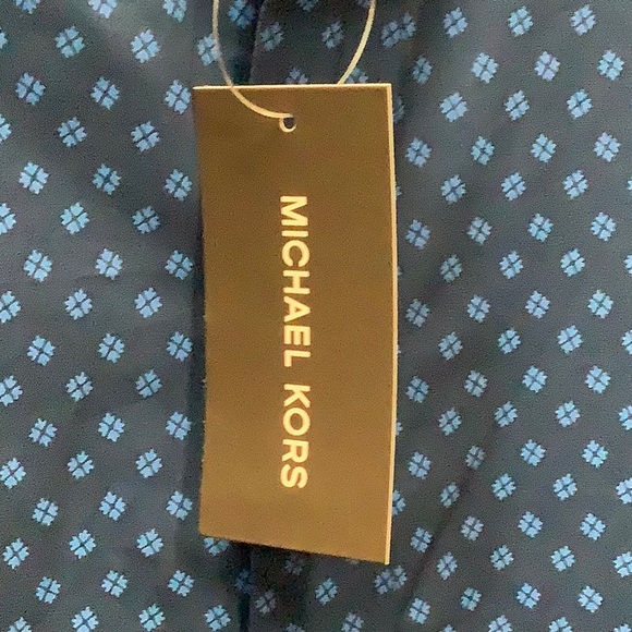 Michael Kors Blue Floral Button-Up Shirt - Picture 3 of 4